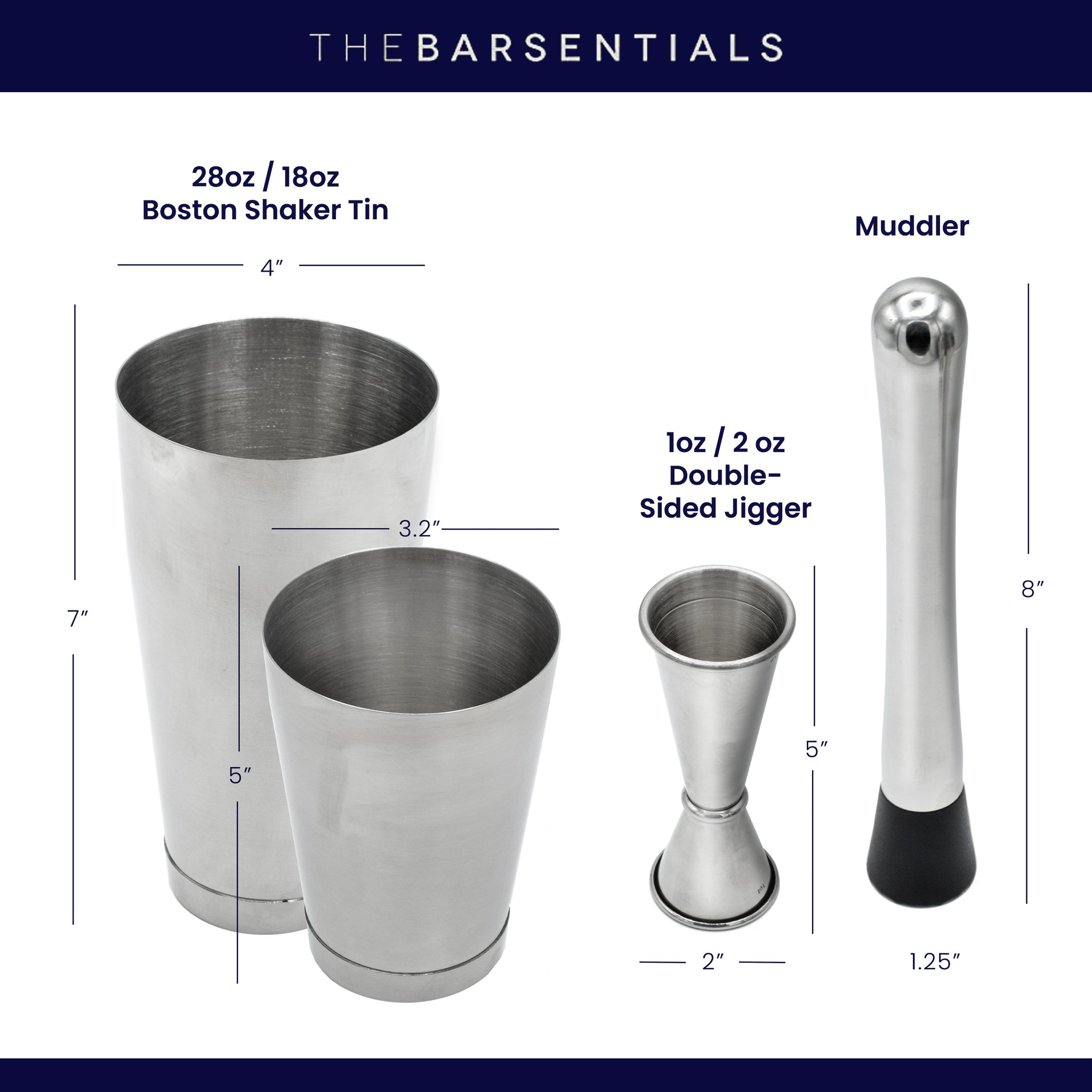 Stainless Steel Boston Shaker Set, Cocktail shaker kit, Shaker cup,  measuring cup, Ice hammer, bottle opener, Seahorse knife